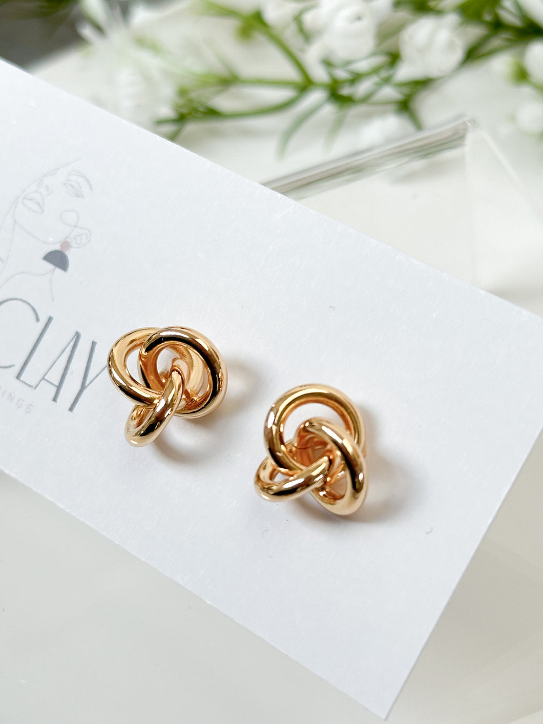 Gold-Plated Knot Studs