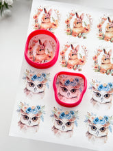 Load image into Gallery viewer, Transfer Paper 457 Floral Bunny &amp; Owl | Image Water Transfer
