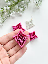 Load image into Gallery viewer, Macrame Rhombus with Drill Guides Polymer Clay Cutter
