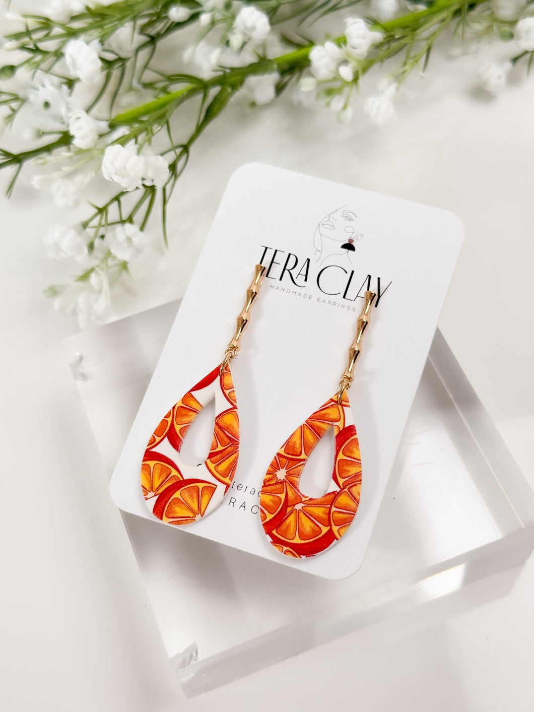 The Orange Bamboo Donut Earrings
