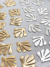 Load image into Gallery viewer, 24K Gold/925 Sterling Silver Plated Tropical Leaf Charm with One Hole
