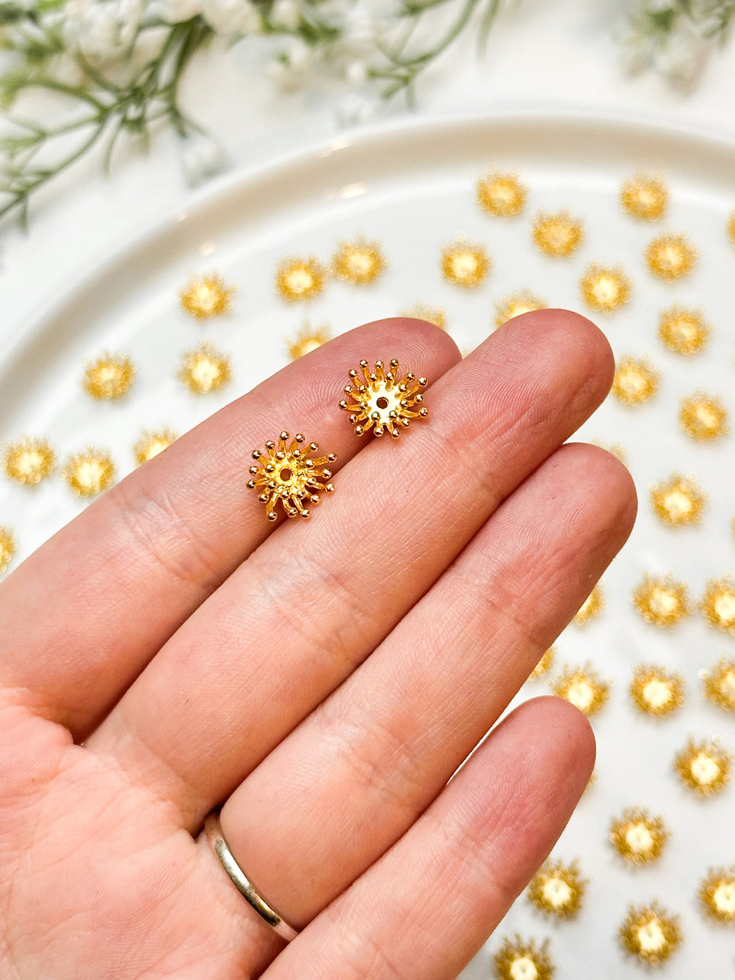 18K Real Gold Plated Flower Center Stamens