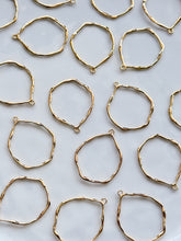Load image into Gallery viewer, 18K Gold Plated Organic Circle Bezel Pendant with One Hole
