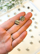 Load image into Gallery viewer, 18K Real Gold/White Gold Plated Textured Rounded Stud Posts with 316 Surgical Stainless Steel Posts
