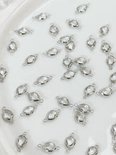 Load image into Gallery viewer, Real Platinum Plated Glass Drop Link Connector with Two Holes
