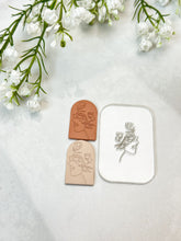 Load image into Gallery viewer, Floral Face Acrylic Texture Tile | Acrylic Embossing Stamp
