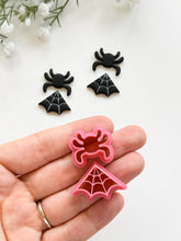 Load image into Gallery viewer, Spider &amp; Web Set Halloween 2025 Polymer Clay Cutter

