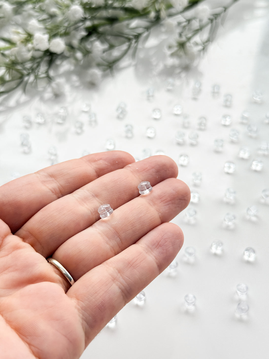100pcs Silicone Rounded Earring Backings
