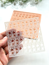 Load image into Gallery viewer, Geometric Clay Stencil Sheet | Reusable Polymer Clay Texture Stencil
