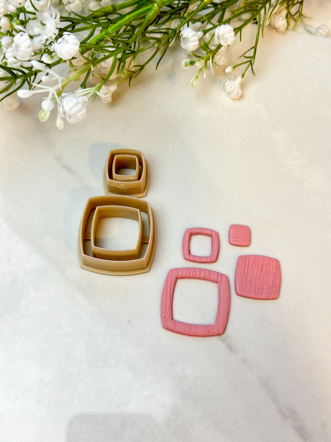 Rounded Square Skinny Donut Set Polymer Clay Cutter Set