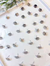 Load image into Gallery viewer, 18K Real Gold/White Gold Plated Textured Rounded Stud Posts with 316 Surgical Stainless Steel Posts
