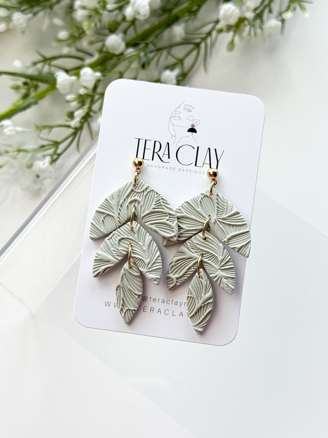 The Triple Dangle in Sage Green (also in silver)