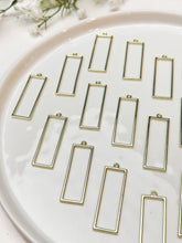 Load image into Gallery viewer, 18k Real Gold Plated Rectangle Alloy Bezel Charms
