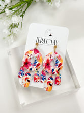 Load image into Gallery viewer, The Red Flower Quadruple Dangles (also in silver)
