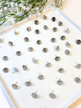 Load image into Gallery viewer, 18K Real Gold/White Gold Plated Textured Rounded Stud Posts with 316 Surgical Stainless Steel Posts
