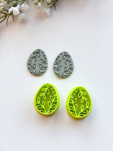 Load image into Gallery viewer, Egg Leafy Easter Polymer Clay Cutter
