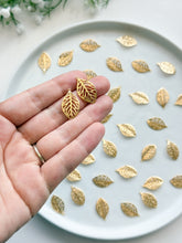 Load image into Gallery viewer, 18K Gold Plated Organic Leaf Pendant with One Hole
