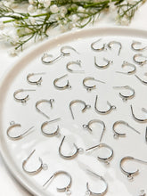 Load image into Gallery viewer, Sterling Silver Plated Huggie Hoops with 925 Sterling Silver Stud Pins
