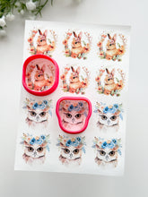 Load image into Gallery viewer, Transfer Paper 457 Floral Bunny &amp; Owl | Image Water Transfer
