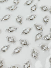 Load image into Gallery viewer, Real Platinum Plated Glass Drop Link Connector with Two Holes
