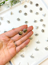 Load image into Gallery viewer, 18K Real Gold/White Gold Plated Textured Rounded Stud Posts with 316 Surgical Stainless Steel Posts
