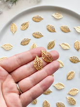 Load image into Gallery viewer, 18K Gold Plated Organic Leaf Pendant with One Hole
