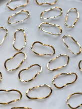 Load image into Gallery viewer, 18K Gold Plated Irregular Wavy Oval Connector
