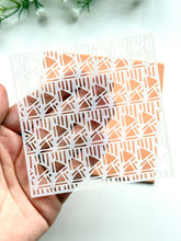 Load image into Gallery viewer, Geometric Clay Stencil Sheet | Reusable Polymer Clay Texture Stencil
