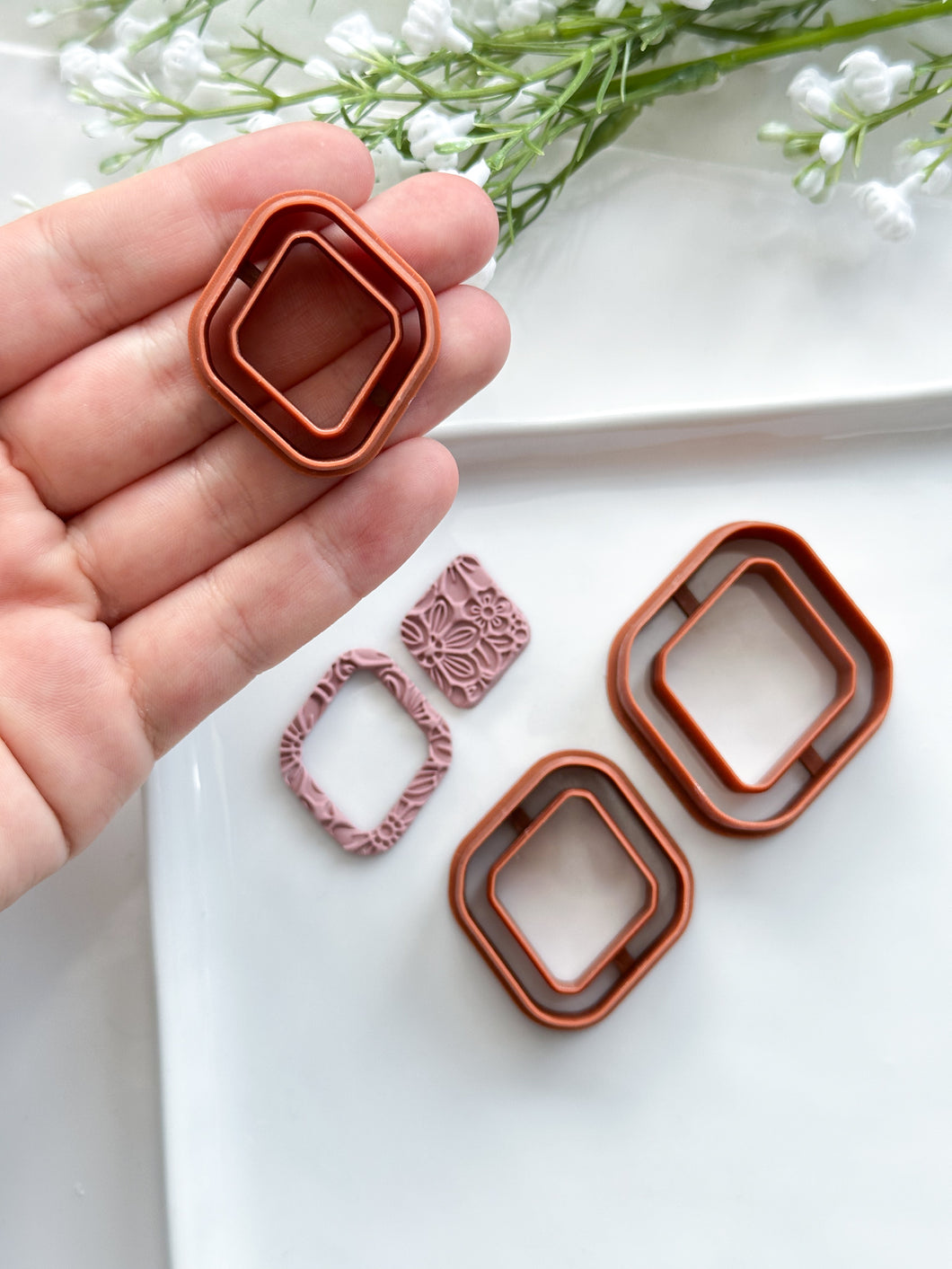 Skinny Rhombus Donut Polymer Clay Cutter