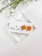 Load image into Gallery viewer, The Statement Flower Studs in Mustard Yellow
