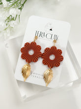 Load image into Gallery viewer, The Corduroy Flower Dangles in Terracotta
