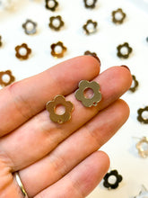 Load image into Gallery viewer, 18K Real Gold/White Gold Plated Brass Flower with 316 Surgical Stainless Steel Posts
