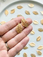 Load image into Gallery viewer, 18K Gold Plated Organic Leaf Pendant with One Hole

