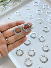 Load image into Gallery viewer, Real Platinum Plated Brass Rounded Circle Connector Link with Two Holes
