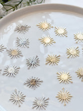 Load image into Gallery viewer, 14K Gold/Real Platinum Plated Textured Large Sun Link Connector with Two Holes
