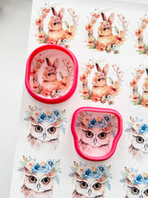 Load image into Gallery viewer, Transfer Paper 457 Floral Bunny &amp; Owl | Image Water Transfer
