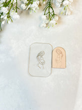 Load image into Gallery viewer, Pregnant Woman Acrylic Texture Tile | Acrylic Embossing Stamp
