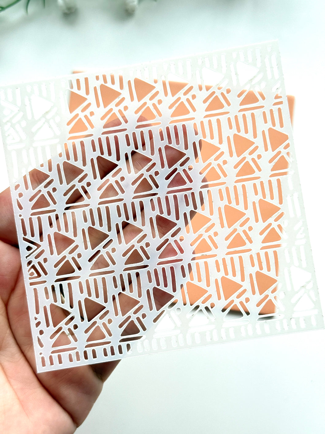 Geometric Clay Stencil Sheet | Reusable Polymer Clay Texture Stencil