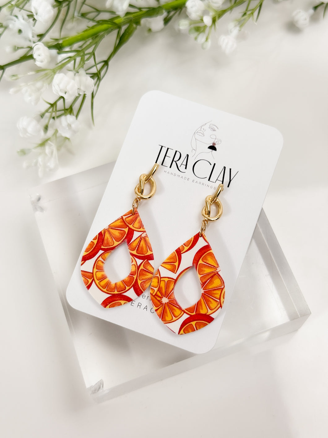 The Orange Knot Pointy Donut Earrings (also in silver)