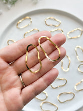 Load image into Gallery viewer, 18K Gold Plated Irregular Wavy Oval Connector
