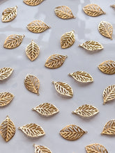 Load image into Gallery viewer, 18K Gold Plated Organic Leaf Pendant with One Hole
