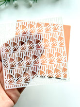 Load image into Gallery viewer, Geometric Clay Stencil Sheet | Reusable Polymer Clay Texture Stencil
