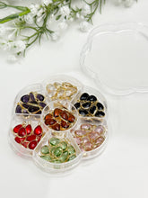 Load image into Gallery viewer, Gold Plated Glass Drop Charms in 7 colors - 70pcs set
