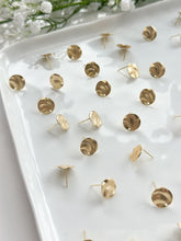 Load image into Gallery viewer, 18K Real Gold Plated Textured Wavy Circle with 316 Stainless Steel Stud Posts
