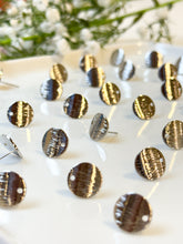 Load image into Gallery viewer, 18K Real Gold/White Gold Plated Textured Rounded Stud Posts with 316 Surgical Stainless Steel Posts
