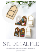 Load image into Gallery viewer, -STL Digital File- Bookshelf Art Deco Polymer Clay Cutter PCC1822
