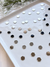 Load image into Gallery viewer, Real Platinum Plated Brass Hexagon Charms with One Holes
