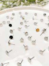 Load image into Gallery viewer, 18K Real Gold/Rhodium Plated Circle Posts with 316 Stainless Steel Stud Posts
