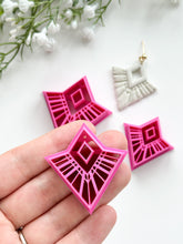 Load image into Gallery viewer, Macrame Rhombus with Drill Guides Polymer Clay Cutter
