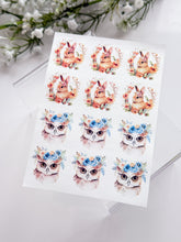 Load image into Gallery viewer, Transfer Paper 457 Floral Bunny &amp; Owl | Image Water Transfer
